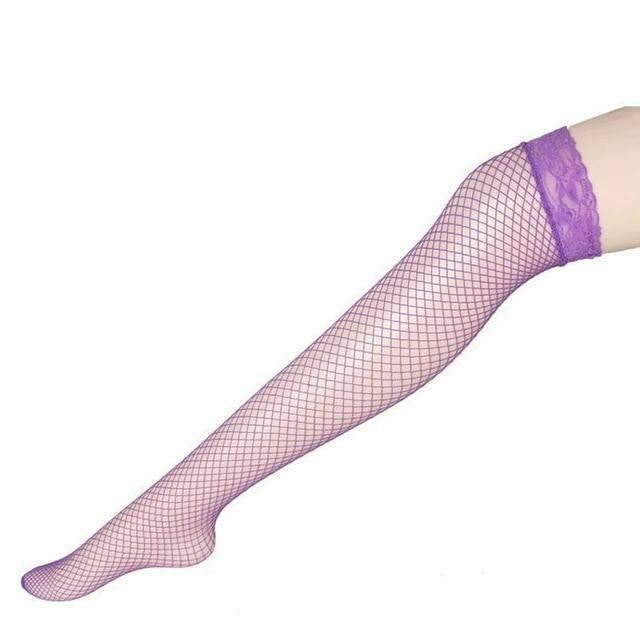 Thigh High Lace Top Fishnet Stockings Sexy Lingerie Erotic Hosiery