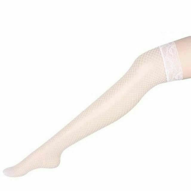 Thigh High Lace Top Fishnet Stockings Sexy Lingerie Erotic Hosiery