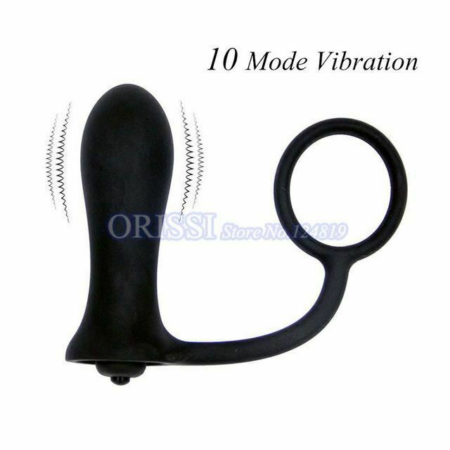 Anal Vibrator Cock Ring Testicle Male Prostate Massager