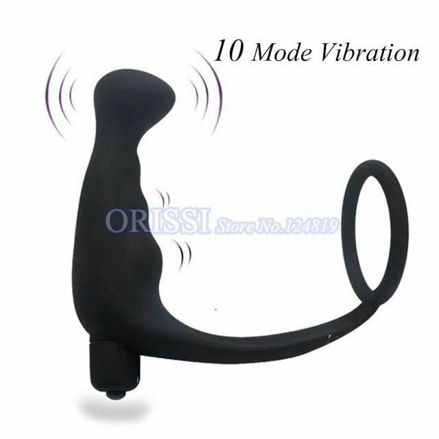 Anal Vibrator Cock Ring Testicle Male Prostate Massager