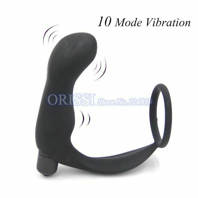 Anal Vibrator Cock Ring Testicle Male Prostate Massager