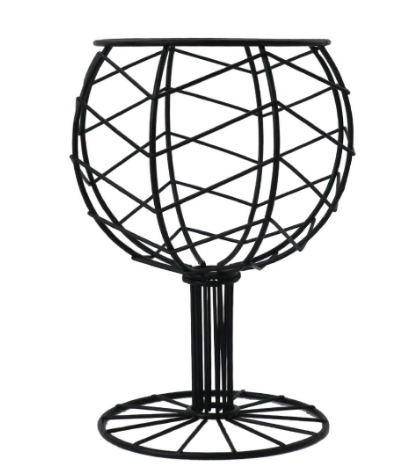 Wine Glass Shape Iron Fruit Bowl Basket Kitchen Decor