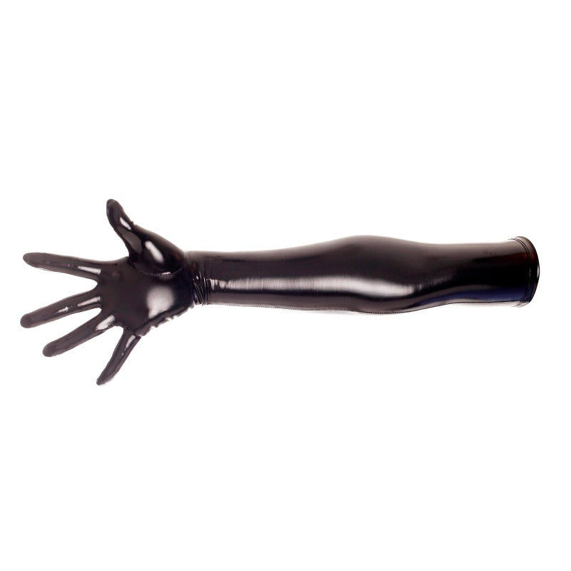 Shiny Patent Leather Faux Latex Long Gloves Cosplay Fetish Bdsm