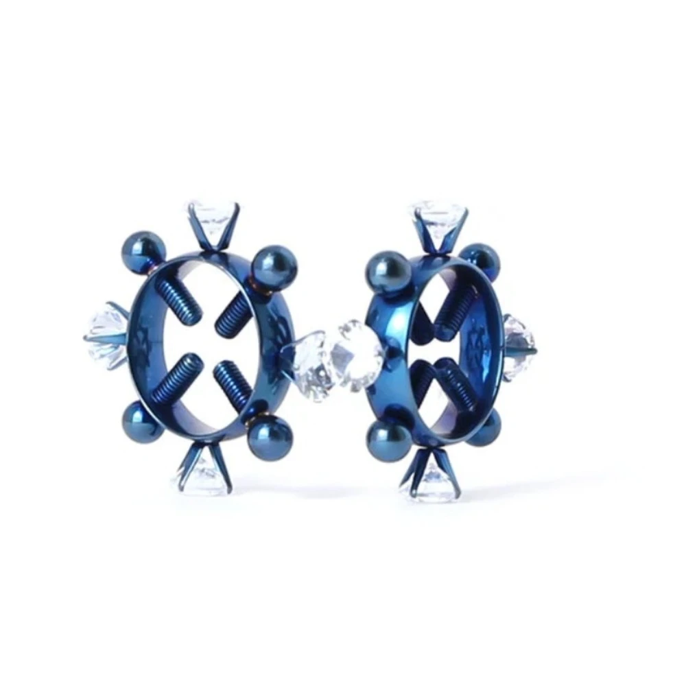 Bdsm 2Pcs Nipple Clamps Stainless Steel Crystal Ring Breast Clips Stimulator Erotic Sm Toys For Women 5 Colors Choose