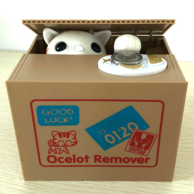 Automated Plastic Coin Bank In Panda/Cat Shape Electronic Deposit Savings For Kids Great Gift