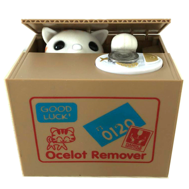 Automated Plastic Coin Bank In Panda/Cat Shape Electronic Deposit Savings For Kids Great Gift