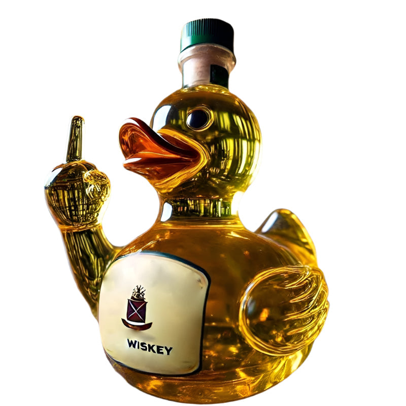 10 Oz Middle Finger Duck Bottle Funny Whiskey Decanter