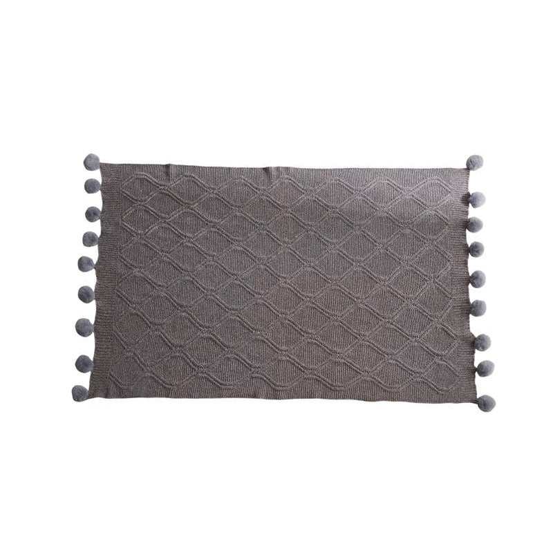 130Cm X 160Cm Warm Cozy Knitted Throw Blankets Grey