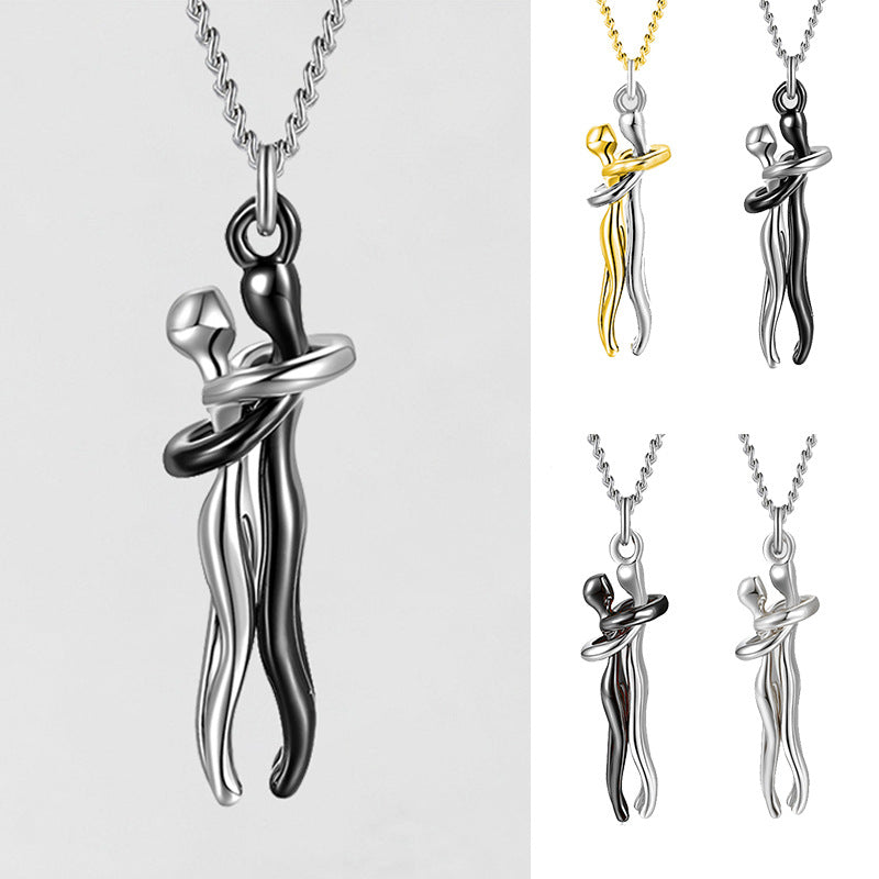 Veile Studios Hugging Couple Pendant Necklace Gift Idea