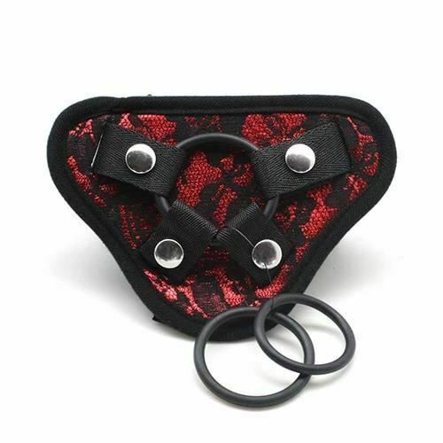 Seduction Black With Lace Strapon Harness Pegging Lesbian Couples