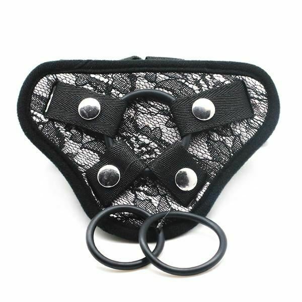 Seduction Black With Lace Strapon Harness Pegging Lesbian Couples