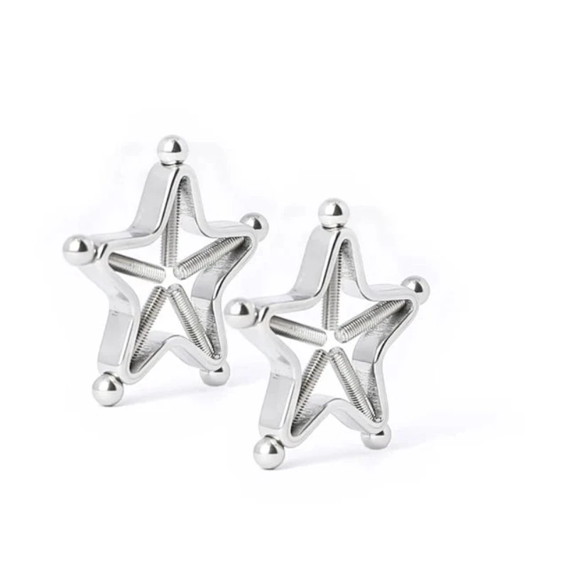1 Pair Star Nipple Clamps Stainless Steel Non Piercing Stimulator Erotic Toys Ring Adult Game Sex For Women