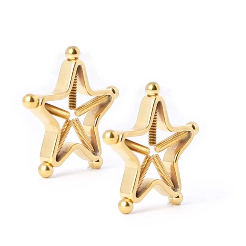 1 Pair Star Nipple Clamps Stainless Steel Non Piercing Stimulator Erotic Toys Ring Adult Game Sex For Women