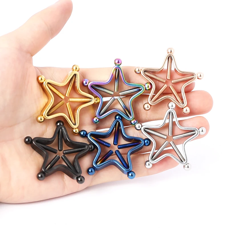 1 Pair Star Nipple Clamps Stainless Steel Non Piercing Stimulator Erotic Toys Ring Adult Game Sex For Women