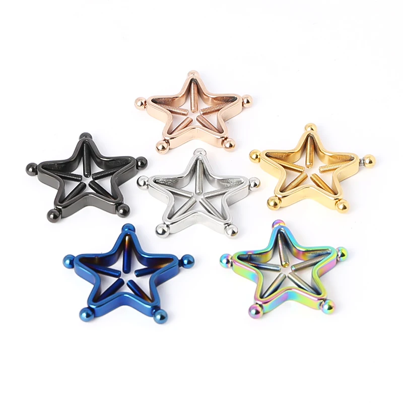 1 Pair Star Nipple Clamps Stainless Steel Non Piercing Stimulator Erotic Toys Ring Adult Game Sex For Women