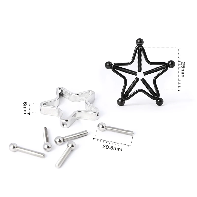 1 Pair Star Nipple Clamps Stainless Steel Non Piercing Stimulator Erotic Toys Ring Adult Game Sex For Women
