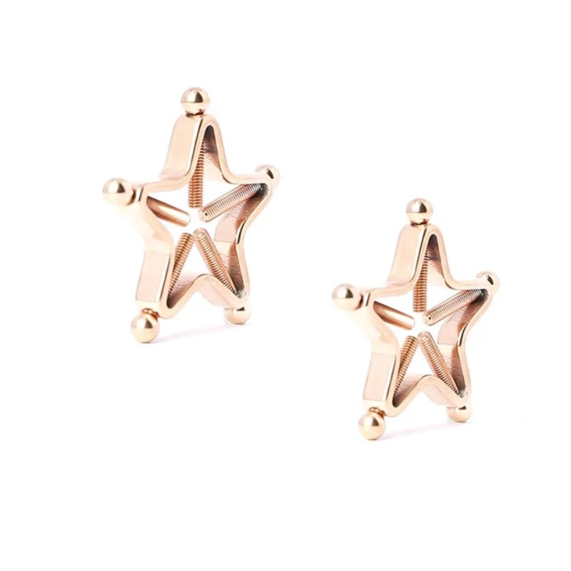 1 Pair Star Nipple Clamps Stainless Steel Non Piercing Stimulator Erotic Toys Ring Adult Game Sex For Women