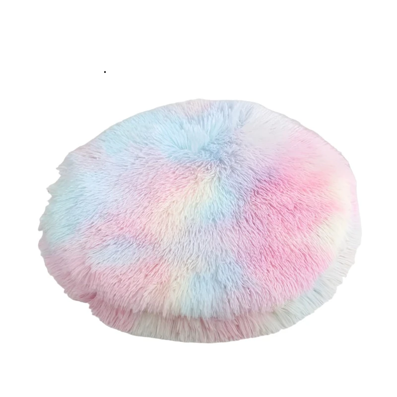 Soft Plush Round Cat Bed Mat For Small Dogs Cats Cozy Fleece Pet Sleeping Kitten Puppy Nest Warm Cushion Accessories