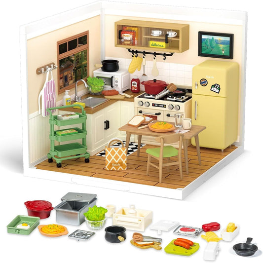 Robotime Rolife Happy Meals Kitchen Miniature House Kits Dolls Model