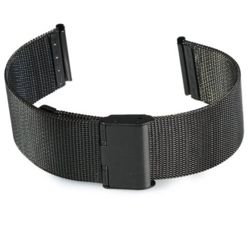 Veile Studios 18Mm Stainless Steel Mesh Watch Strap Folding Clasp With Safety Black