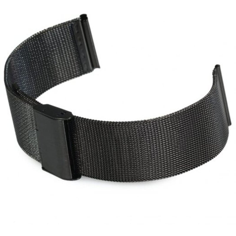 Veile Studios 18Mm Stainless Steel Mesh Watch Strap Folding Clasp With Safety Black