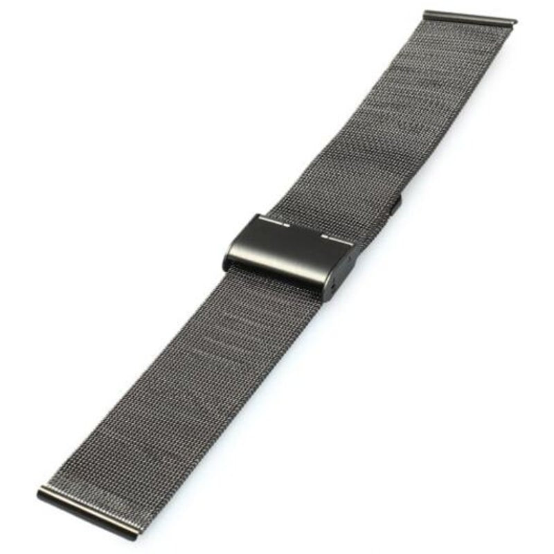 Veile Studios 18Mm Stainless Steel Mesh Watch Strap Folding Clasp With Safety Black