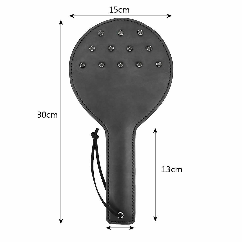 Black Spanking Paddle Silver Spikes Bdsm Kink Impact Toy Fetish
