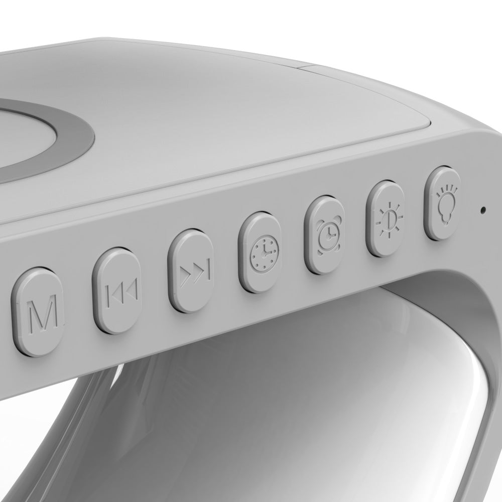 Smart Bluetooth Wireless Charger Bedside Table Lamp Alarm Clock