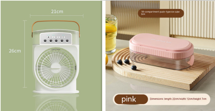 Usb Air Conditioner Cooling Fan With 5 Sprays 7 Color Light 600Ml Water Tank Mist Cooler Humidifiers