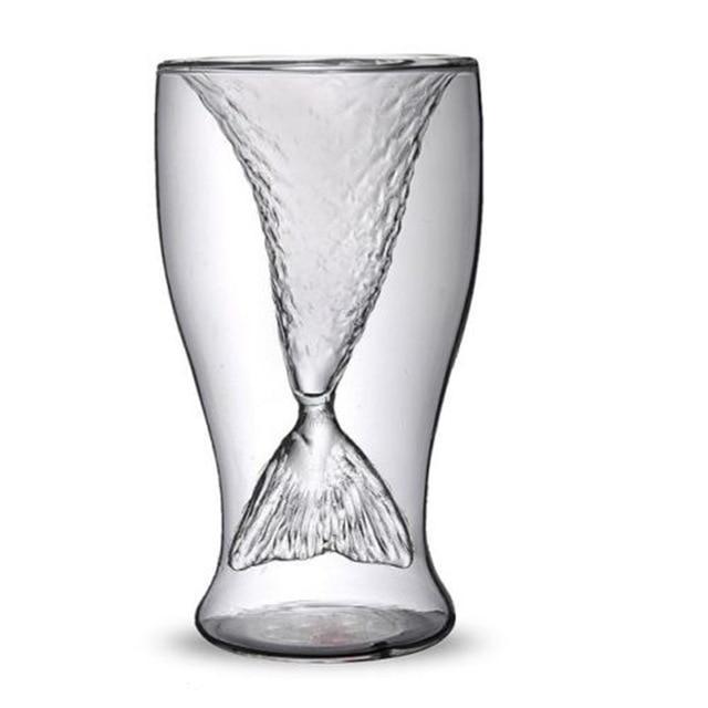 100Ml Novelty Mini Glass Mermaid Tail Cup Shotglass Transparent Fish