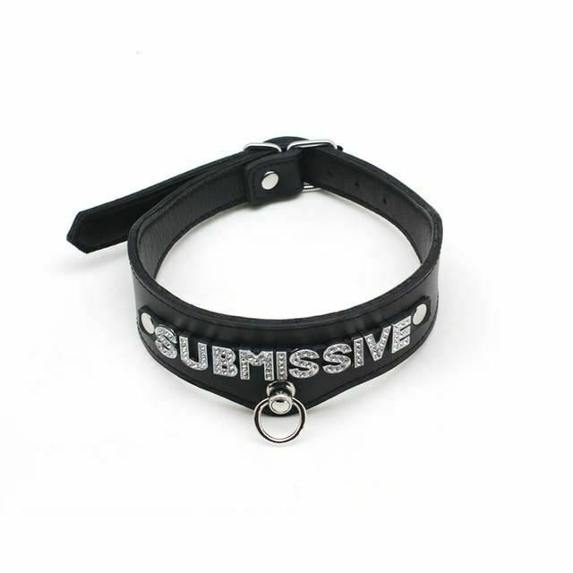 Bdsm Black Leather Adjustable Collar Submissive Sexy Kitten Fetish