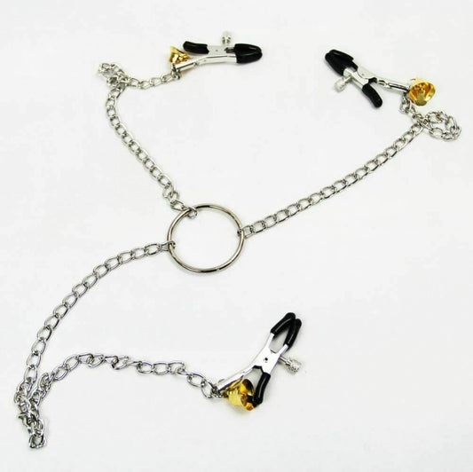 Nipple Clamps Clit Long Chain Bells Bdsm Bondage Restraints