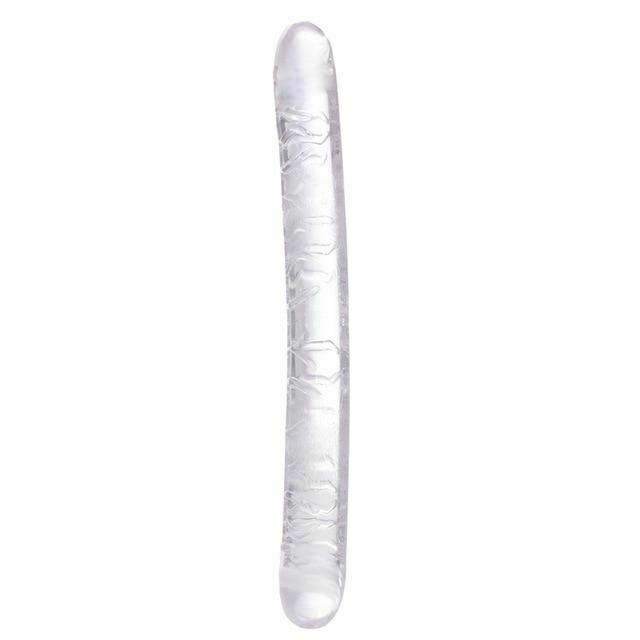 Double Ended Dildo Transparent Clear Jelly Two Head Dong Couple