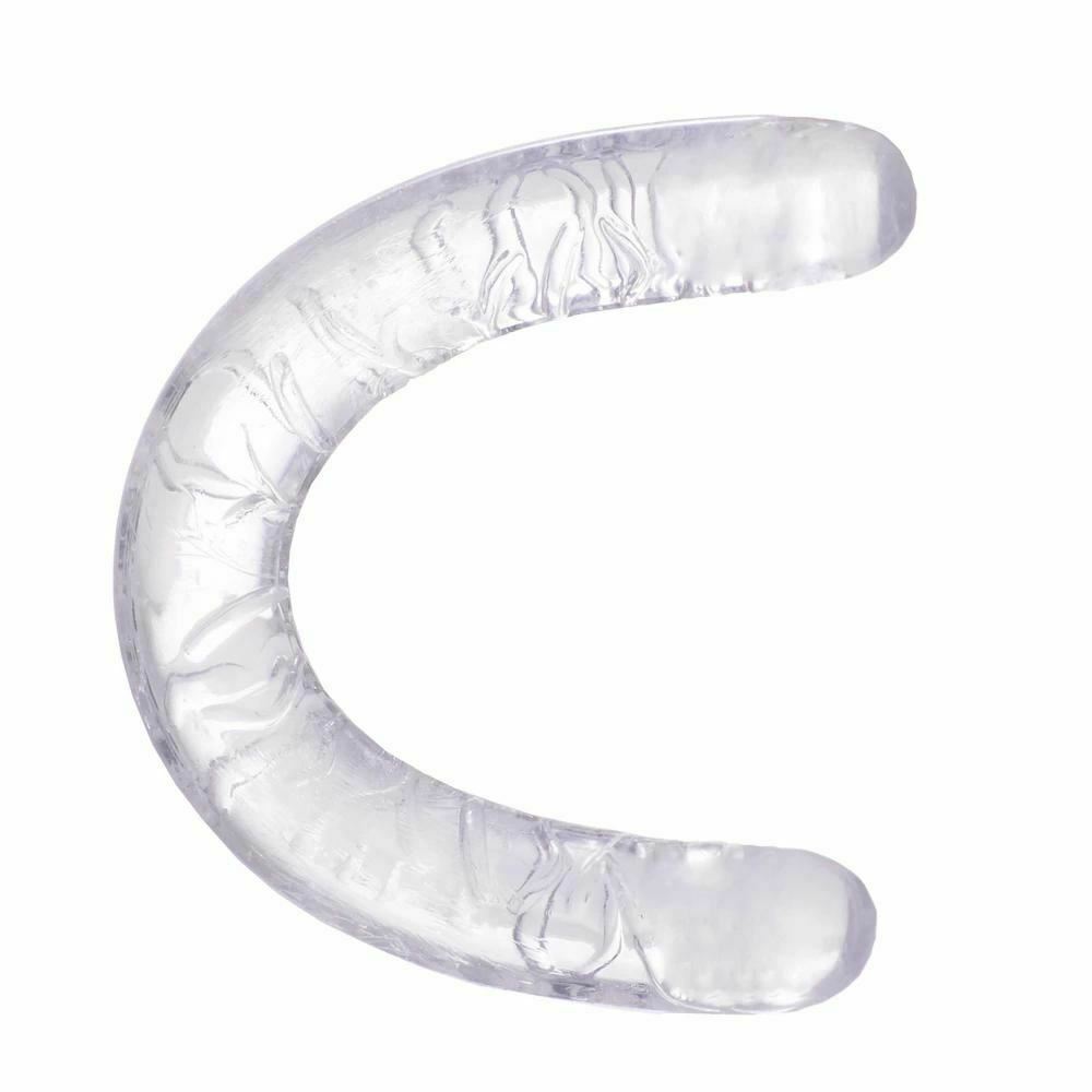 Double Ended Dildo Transparent Clear Jelly Two Head Dong Couple