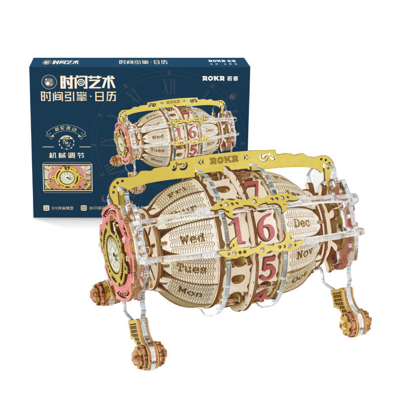 Rokr Time Engine Calendar 3D Wooden Puzzle Model Toys For Children Kids Lc801