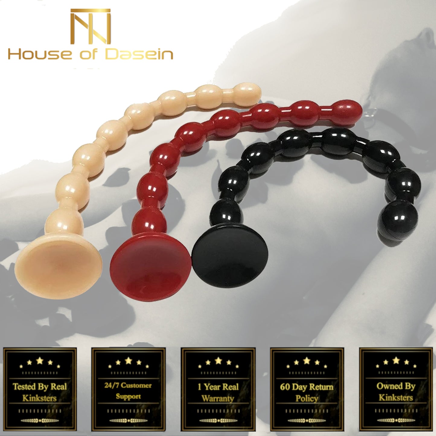 19.69 Inch Super Long Beads Anal Masturbator With Suction Cup