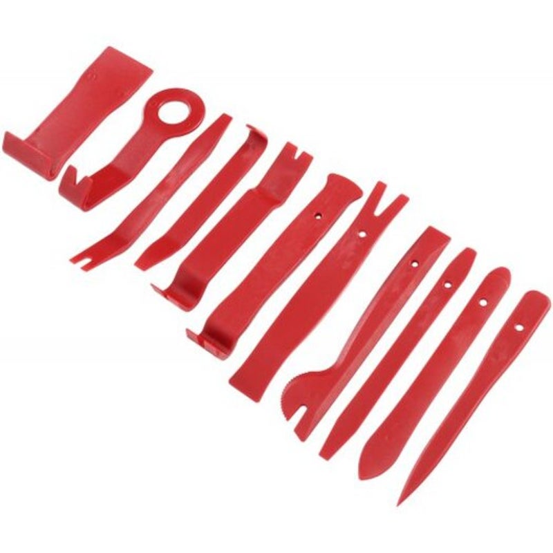 19Pcs Tool Car Door Interior Trim Panel Clip Audio Stereo Gps Instal Removal Pry Red