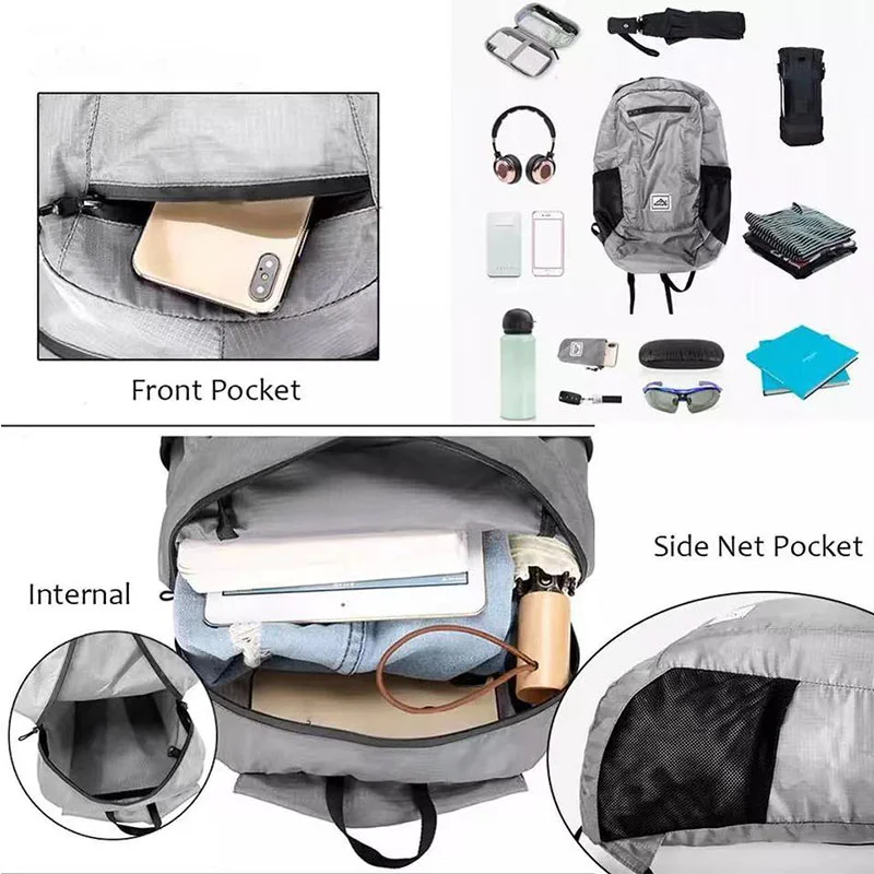 20L Lightweight Portable Foldable Backpack Travel Hiking Waterproof Folding Bag Ultralight Outdoor Pack For Women Men