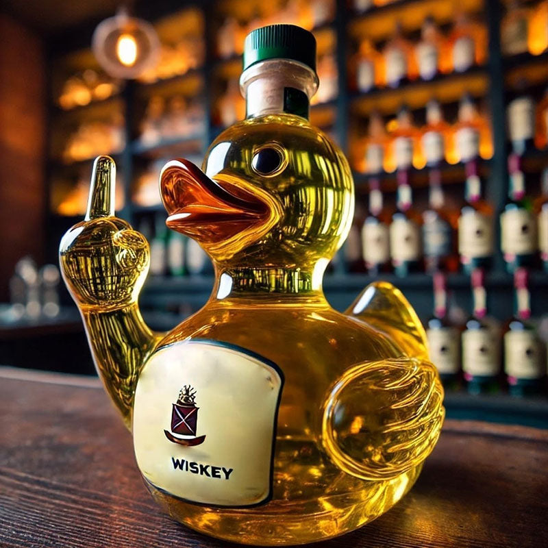 10 Oz Middle Finger Duck Bottle Funny Whiskey Decanter
