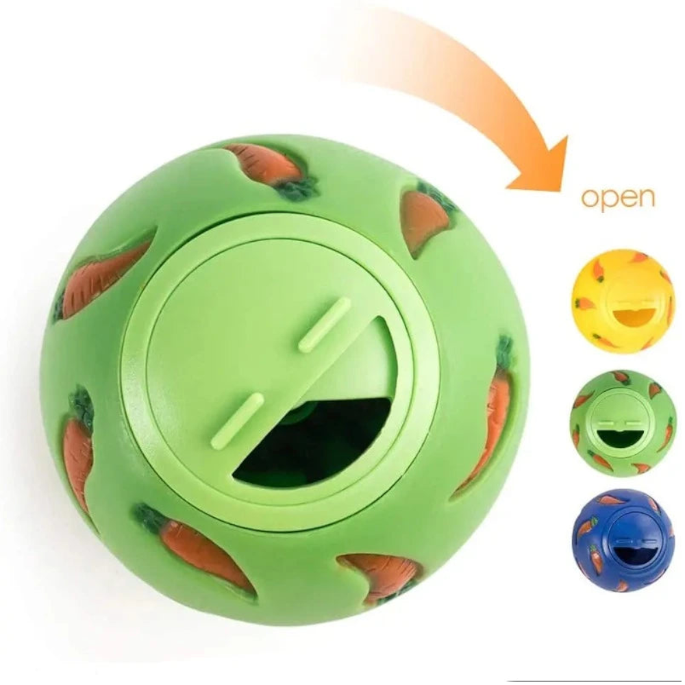 1Pcs Rabbit Treat Ball Pet Slow Feeder Interactive Bunny Toy Snack Bite Resistant Feeding Toys Ferret Kitty Hamster