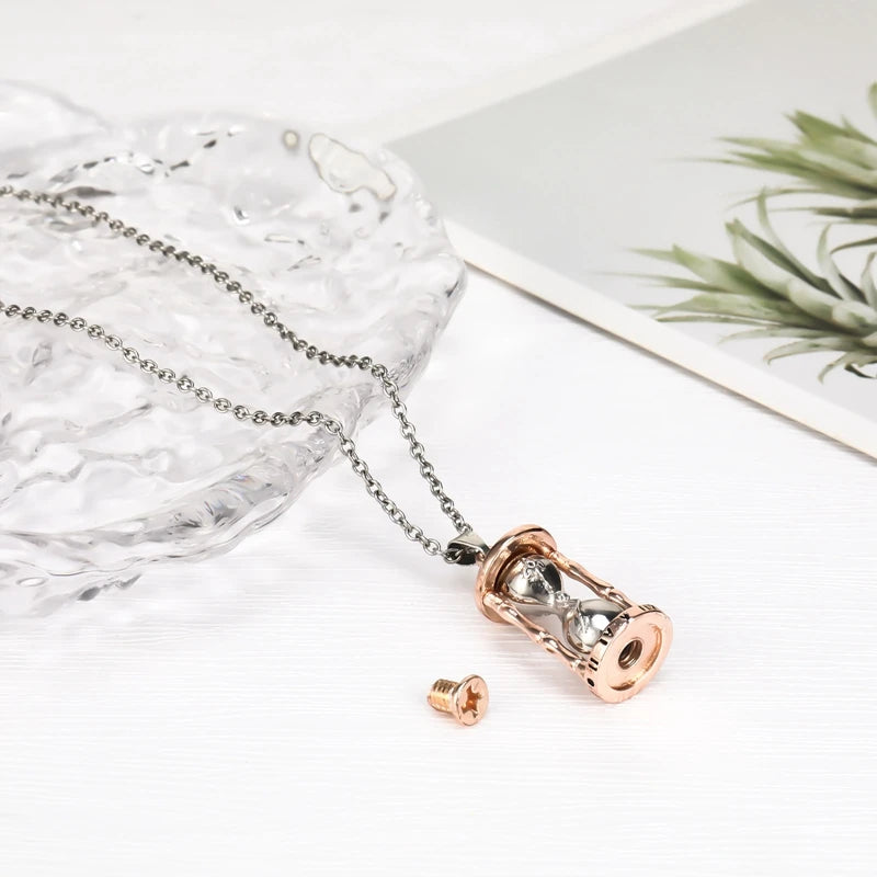 Veile Studios Hourglass Urn Necklace Glass Ashes Keepsake Jewelry For Family Pet