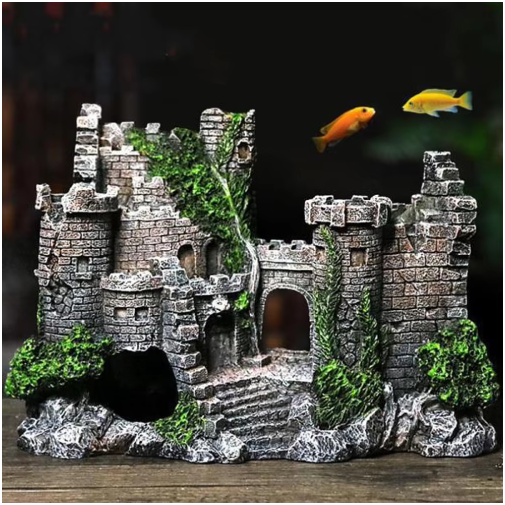 Sweethome Resin Ancient Castle Artificial Ornaments Fish Tank Aquarium Decor