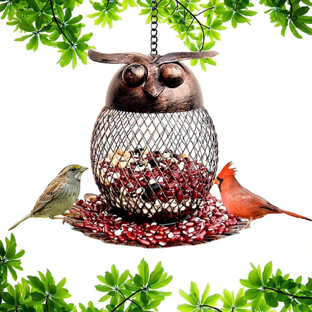 Bird Feeder Outdoor Metal Automatic Feeding Tool Multiple Hole Dispenser Holder