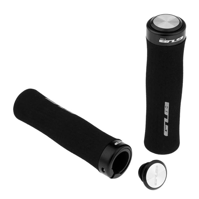 1 Pair Of Anti Slip Cushioned Bike Mtb Handlebar Locking Grips Cycling With End Plugs Caps For Folding Bikes Blau