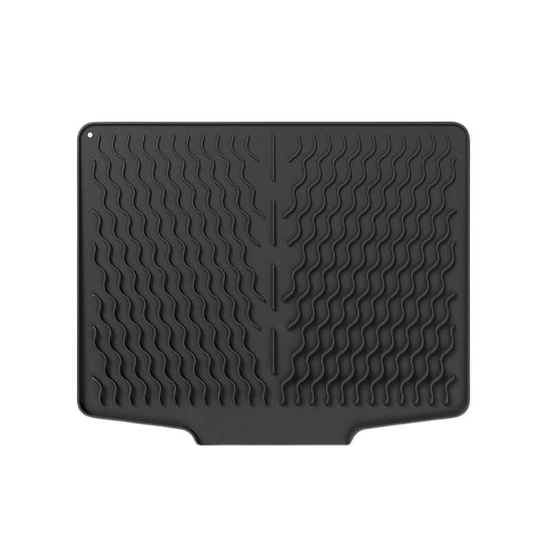 Black Silicone Dish Drying Mat Non Slip Draining Pad For Sink Heat Resistant And Water Absorbent Ideal Dishes Cups Utens