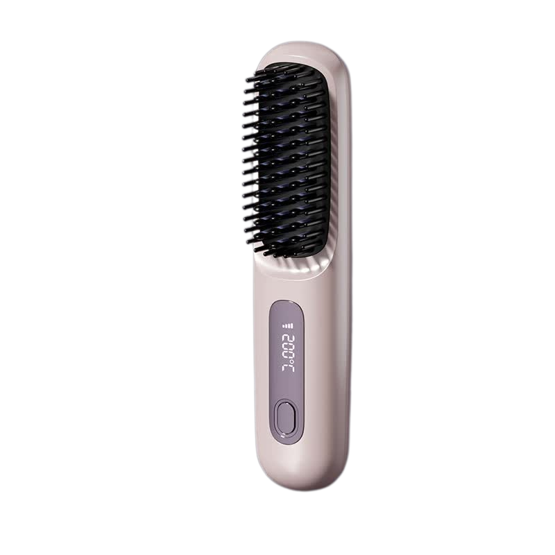 Elosung Purple Wireless Hair Straightening Brush Compact Rechargeable Styling Tool