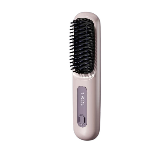 Elosung Purple Wireless Hair Straightening Brush Compact Rechargeable Styling Tool