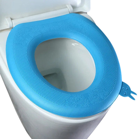Toilet Seat Cover Blue Washable Mat Pad Cushion O Shape Accessories