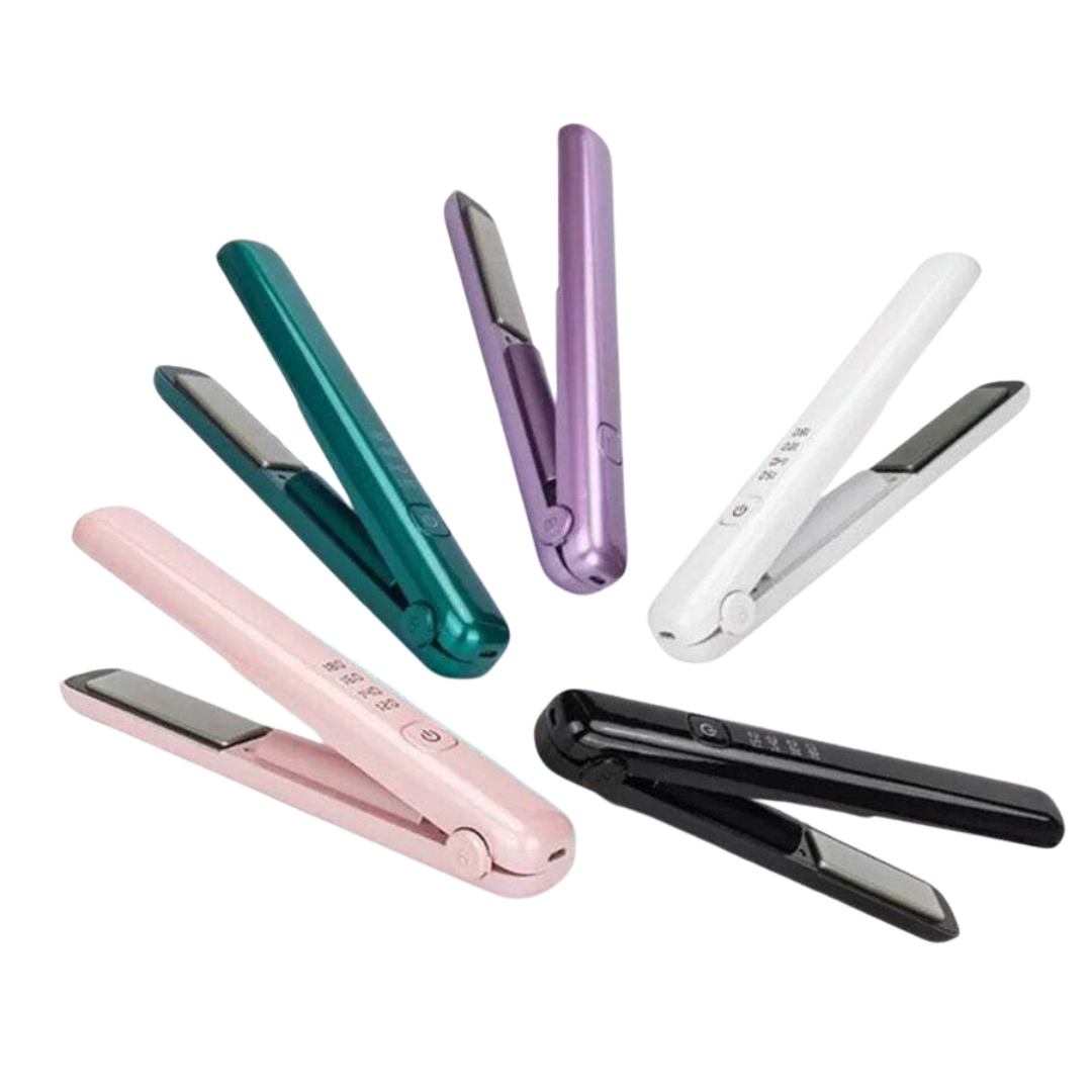 Usb Rechargeable Portable Mini Wireless Curling Iron Hair Straightener Dual Purpose