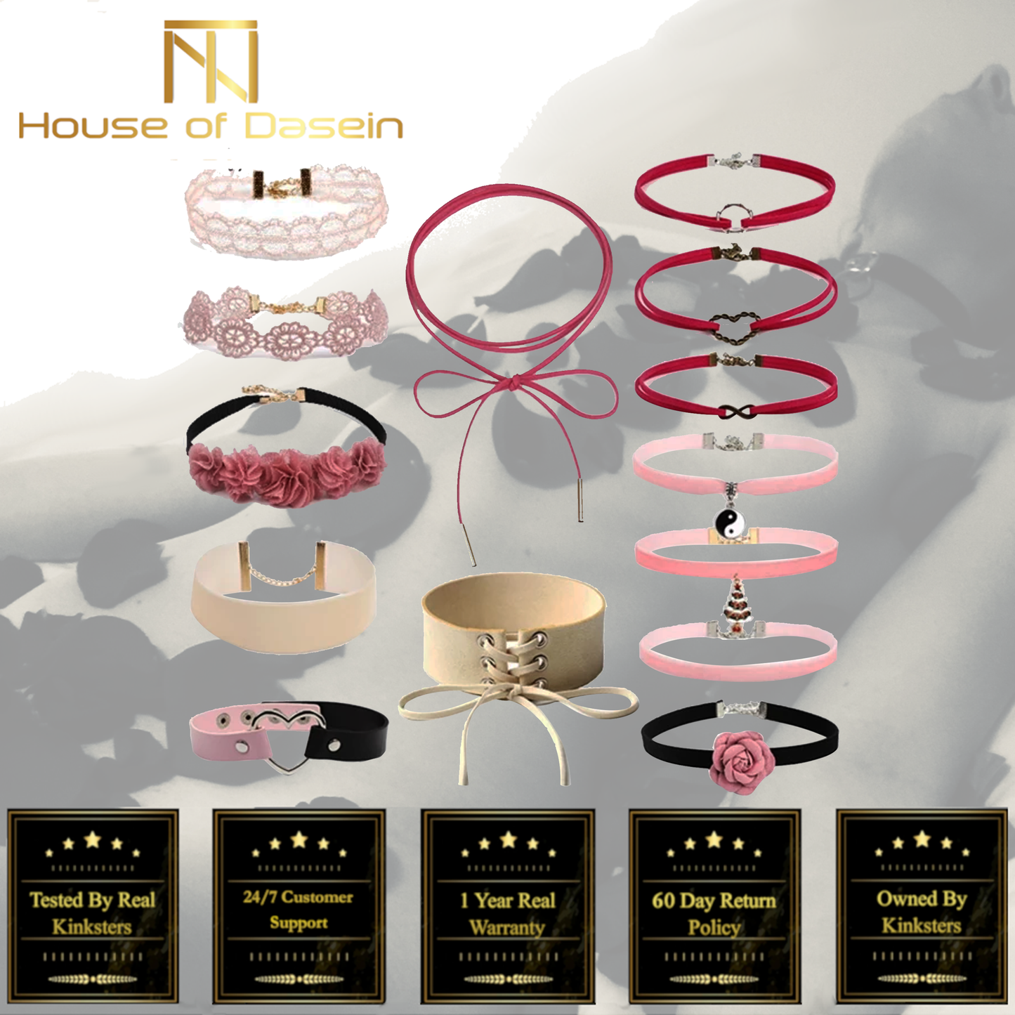 Cute Pink Rope Chain Choker Collar Necklaces Bdsm Littles Ddlg